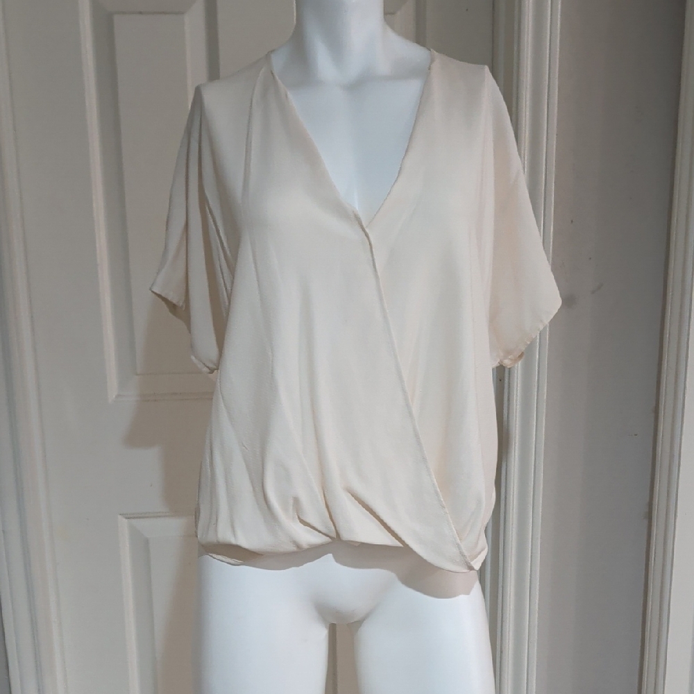 Vince Cream Wrap Blouse Women's Small